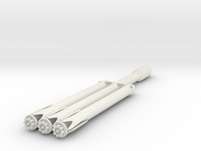 1:600 Miniature SpaceX Falcon Heavy Rocket in White Natural Versatile Plastic: 1:600
