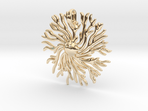 Dictyostelium pendant  in 14k Gold Plated Brass