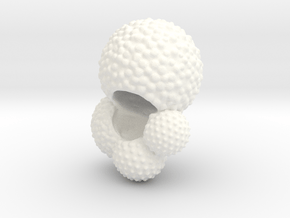 Globigerina Foraminiferan Model 4cm  in White Processed Versatile Plastic