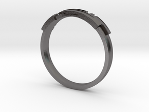 Digital Ring in Polished Nickel Steel