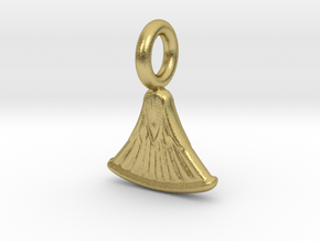 Small Papyrus charm in Natural Brass