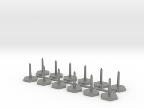 Omni Scale Stand Sprue of 12 Flight Stands WEM in Gray PA12
