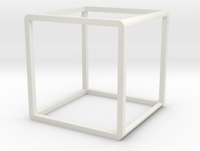 Cube Ring in White Natural Versatile Plastic: 7.5 / 55.5