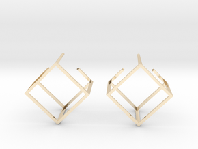 Cube earring in 14k Gold Plated Brass