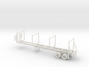 Timber Trailer With Wheels Fixed 1-87 HO Scale in White Natural Versatile Plastic