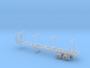 Timber Trailer With Wheels Assembled 1-87 HO Scale in Tan Fine Detail Plastic