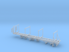 Timber Trailer With Wheels Separate 1-87 HO Scale in Tan Fine Detail Plastic