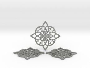 3 Fractal Coasters in Gray PA12