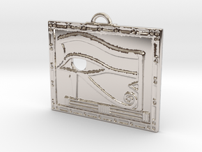 Egyptian Scrying Eye Amulet in Rhodium Plated Brass