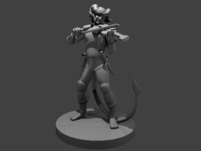 Tiefling Bard with a Fiddle in Smooth Fine Detail Plastic