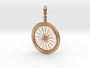 Bicycle Wheel Pendant in Natural Bronze