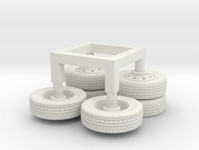 1/87 Wheel set for Generic Medic/Ambulance in White Natural Versatile Plastic