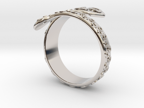 Tentacle ring in Rhodium Plated Brass