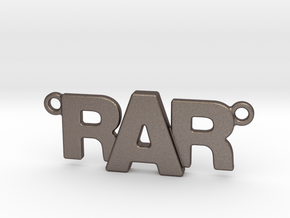 Monogram Pendant RRA in Polished Bronzed-Silver Steel