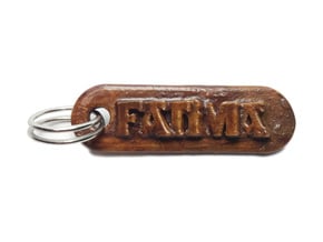 FATIMA Personalized keychain embossed letters in White Natural Versatile Plastic