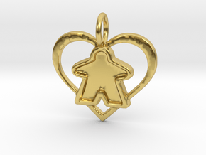 Meeple heart - precious filled in Polished Brass