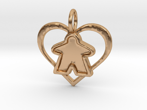 Meeple heart - precious filled in Polished Bronze