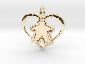 Meeple heart - precious filled in 14k Gold Plated Brass