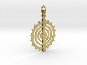 Bicycle_Chain_Sprocket_Pendant in Natural Brass
