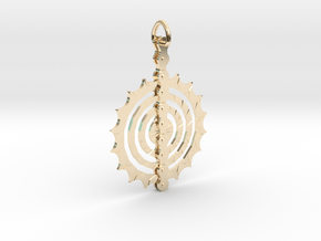 Bicycle_Chain_Sprocket_Pendant in 14k Gold Plated Brass