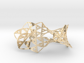 Sierpinski Triangle Mobius in 14k Gold Plated Brass