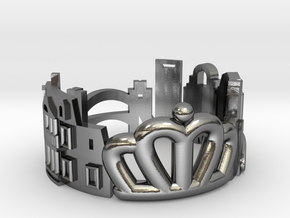 Charlotte Cityscape Ring - Queen City Jewelry in Polished Silver: 8 / 56.75