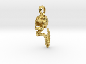 Skull Pendant | Clone in Polished Brass (Interlocking Parts)