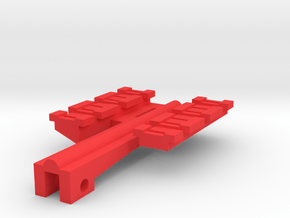 Dual Top Rails for Nerf Zombie Strike NailBiter in Red Processed Versatile Plastic