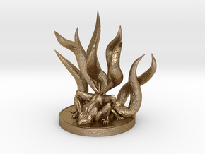 Nine-tailed Demon Fox in Polished Gold Steel