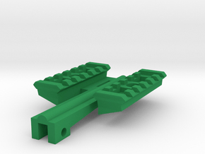 Dual Top Picatinny Rails for Nerf NailBiter in Green Processed Versatile Plastic