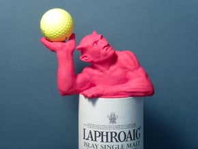 Scotch-sized golf ball devil in Pink Processed Versatile Plastic
