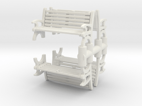 Bench (4 pieces) 1/100 in White Natural Versatile Plastic