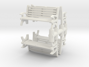 Bench (4 pieces) 1/76 in White Natural Versatile Plastic