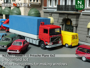 Volvo F10 6x2 Pritsche Plane (N 1:160) in Tan Fine Detail Plastic