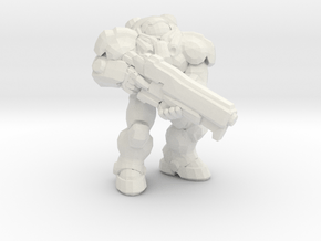 Starcraft Marine rifle down 1/60 miniature games in White Natural Versatile Plastic