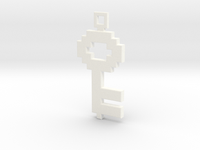 Pixel Art  -  Key  in White Processed Versatile Plastic