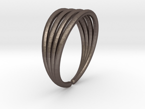 Line ring in Polished Bronzed-Silver Steel