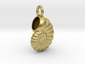 Seashell Pendant in Natural Brass