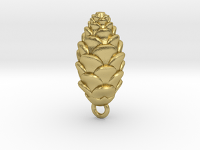 Pine Cone Pendant in Natural Brass
