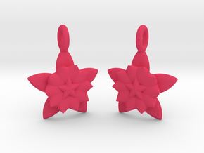 Flower Earrings in Pink Processed Versatile Plastic