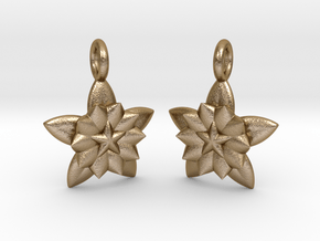 Flower Earrings in Polished Gold Steel