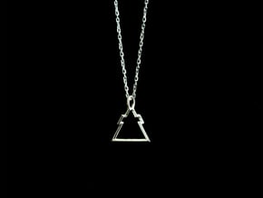 Triangle Cross pendant - Small/Medium in Polished Silver: Small