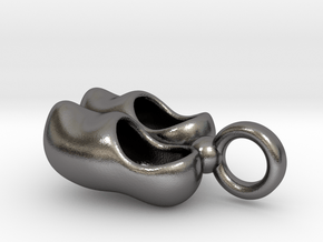 2 Dutch wooden shoes pendant in Polished Nickel Steel