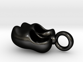 2 Dutch wooden shoes pendant in Matte Black Steel