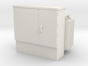 Padmount Transformer 01. 1:72 Scale (no base) in White Natural Versatile Plastic