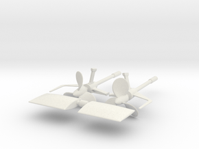 1/48 DKM U Boot VII C Shaft Housing and Props SET in White Natural Versatile Plastic