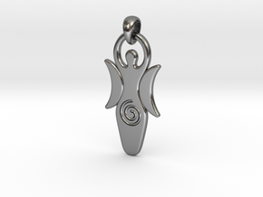 Moon Goddess Pendant in Polished Silver (Interlocking Parts)