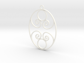 Golden Ratio Oval pendant -- mk1  in White Processed Versatile Plastic
