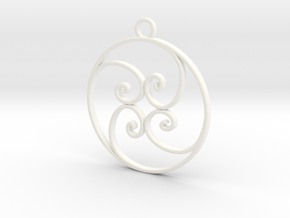 Golden Ratio Circle pendant -- mk1  in White Processed Versatile Plastic