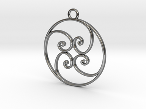 Golden Ratio Circle pendant -- mk1  in Polished Silver